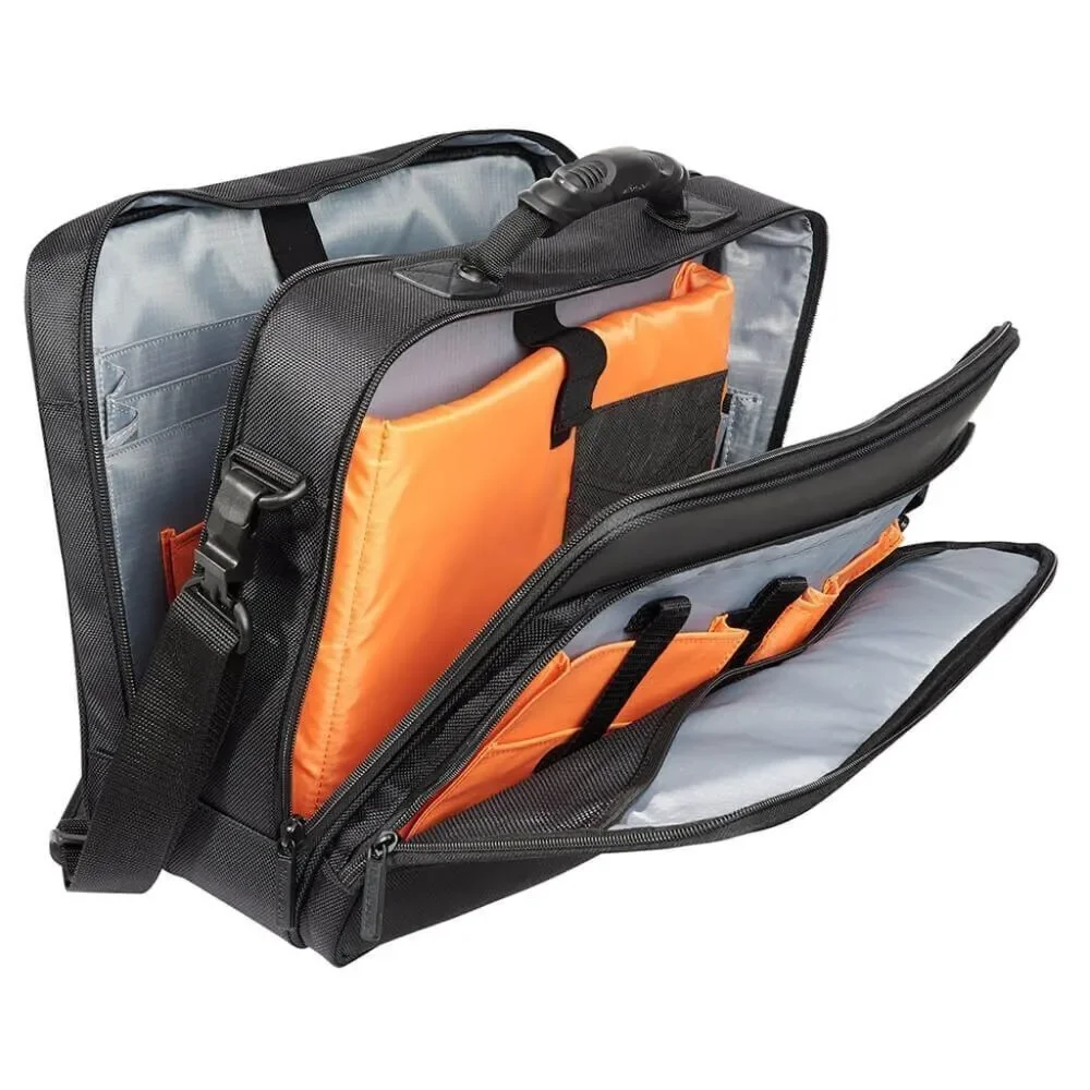 💜Microsoft Black & Gray Laptop Portfolio w/Zipper Closure
